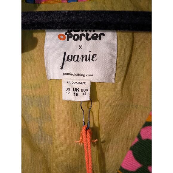 Dawn O'Porter x Joanie Sunrise Floral Geometric Maxi Dress Sz US 12 Artsy - Picture 3 of 10